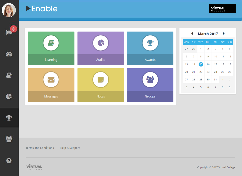 screenshot of Virtual College
